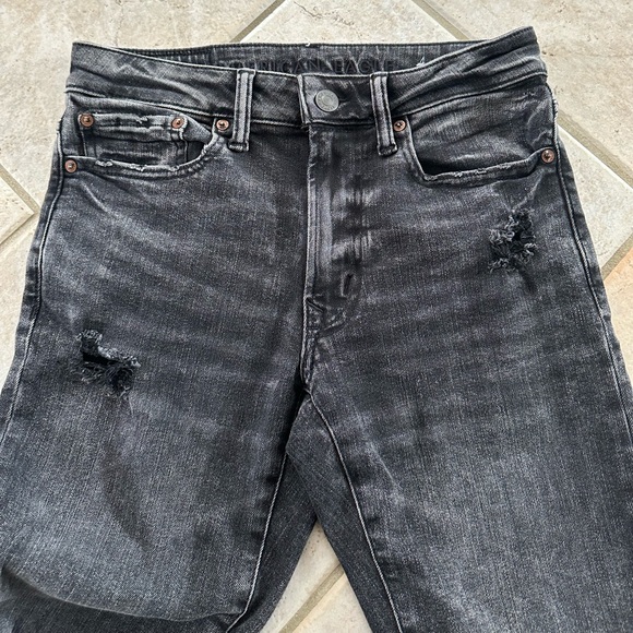 American Eagle Next Level Flex Black Jeans with Knee Holes Size 29x32 - Picture 4 of 9
